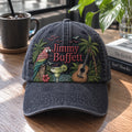 Jimmy Buffett Tropical Paradise Embroidered Vintage Denim Cap