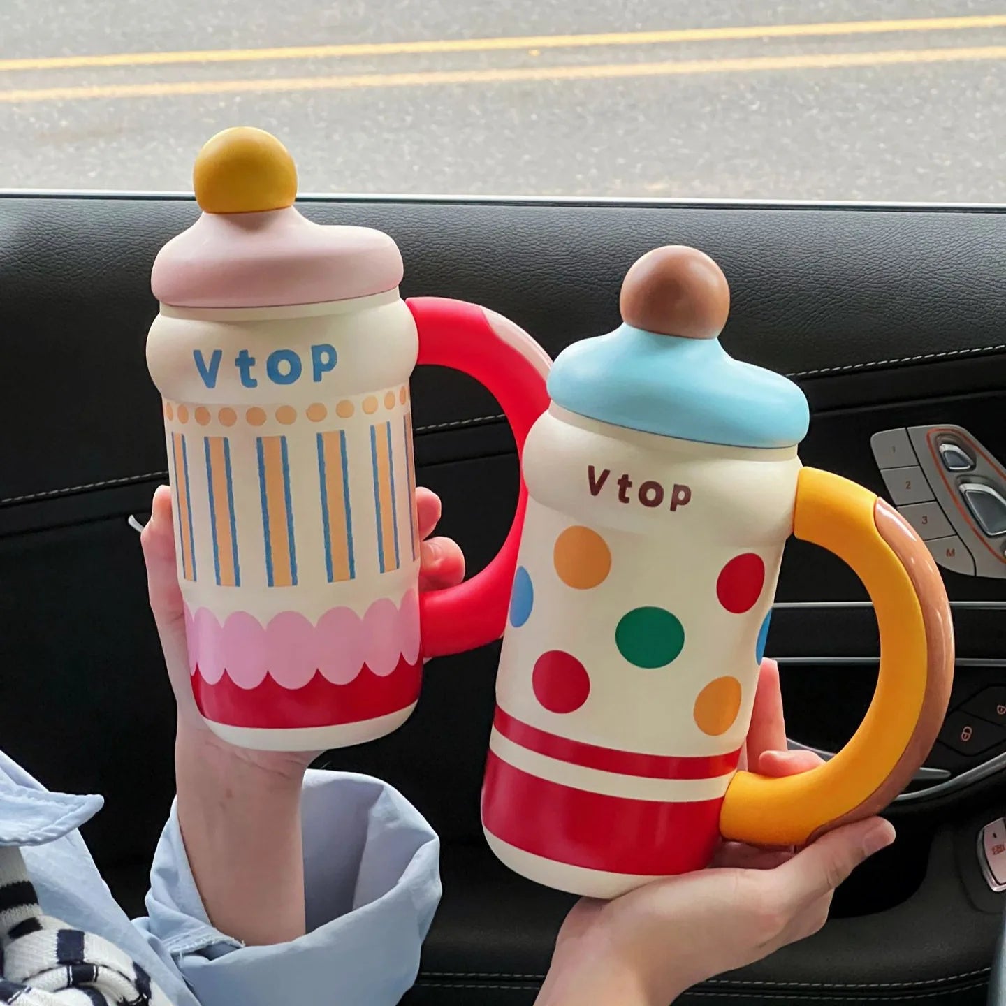 Best-selling Macaron Color Cold and Heat Preservation Ice Cup Stainless Steel Insulated Cup Portable Car Dual-drinking Water Cup