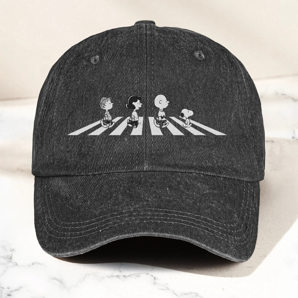TPE Crosswalk Denim Cap – Minimal Cartoon Quartet Dad Hat