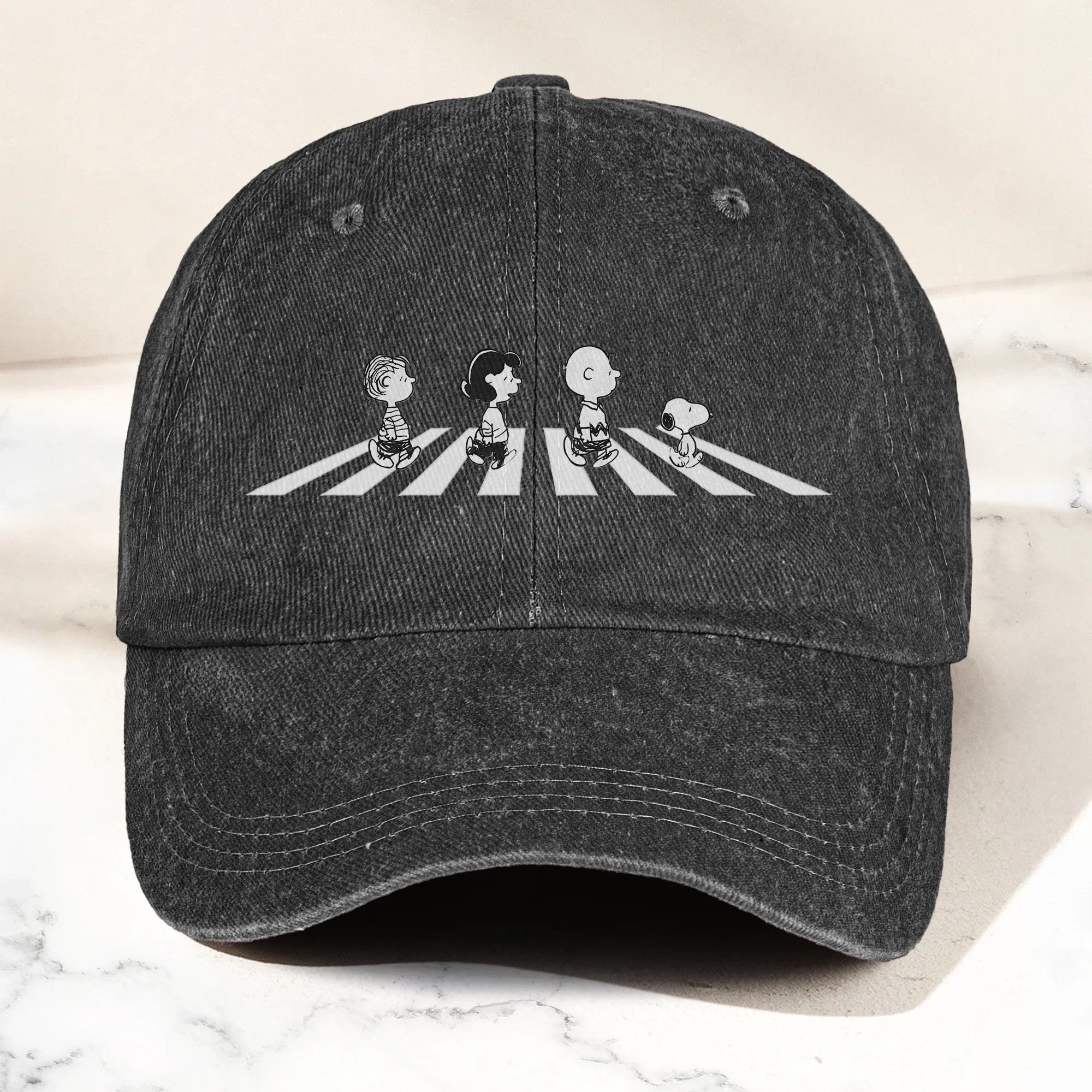 TPE Crosswalk Denim Cap – Minimal Cartoon Quartet Dad Hat