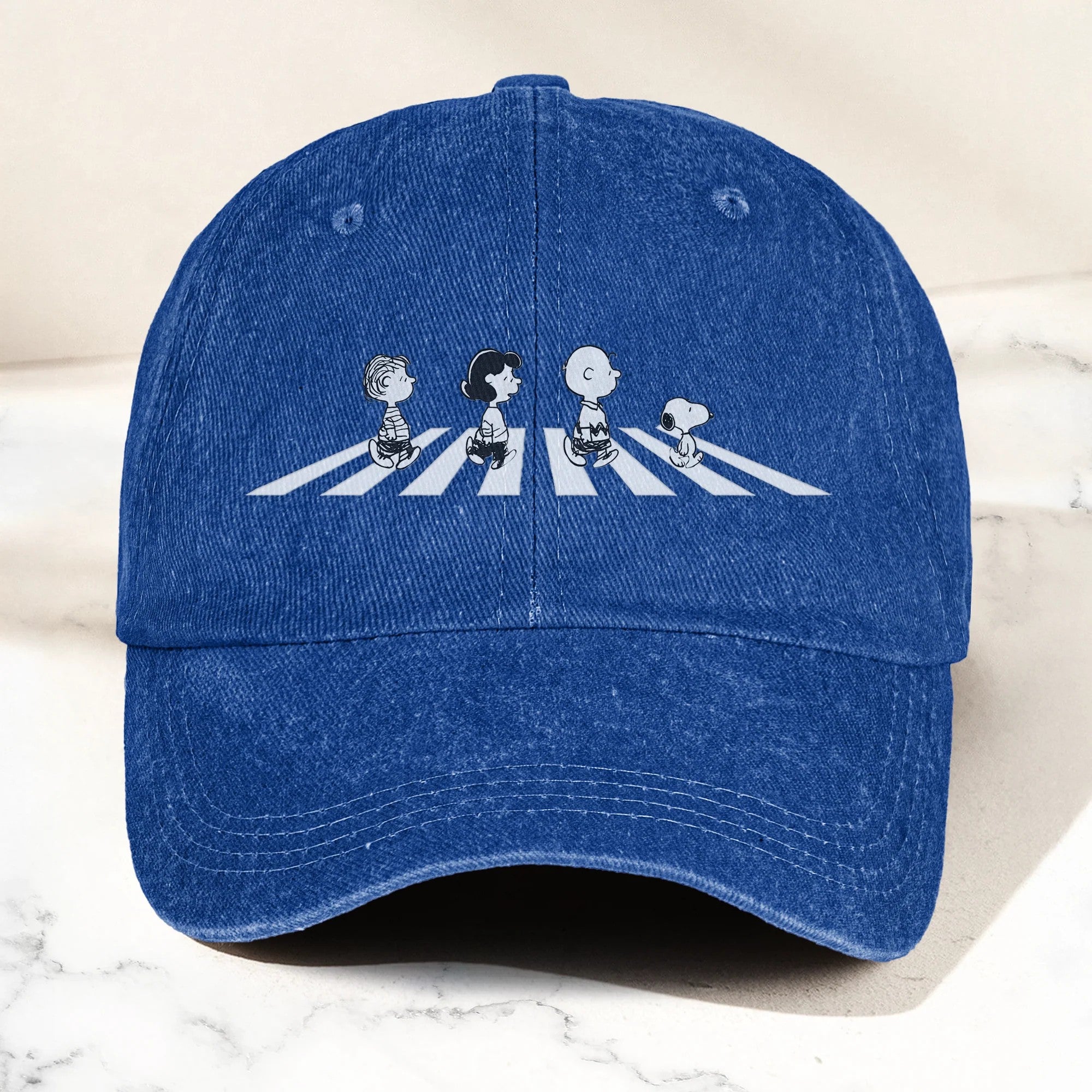 TPE Crosswalk Denim Cap – Minimal Cartoon Quartet Dad Hat
