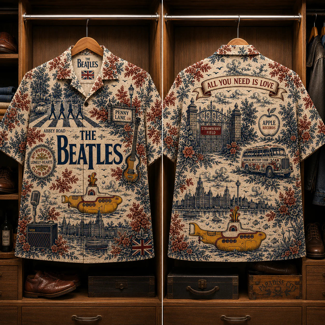 The Beatles Luxury Hawaiian Shirt - Tropical Inspired Hawaiian Special Shirt Yellow Submarine