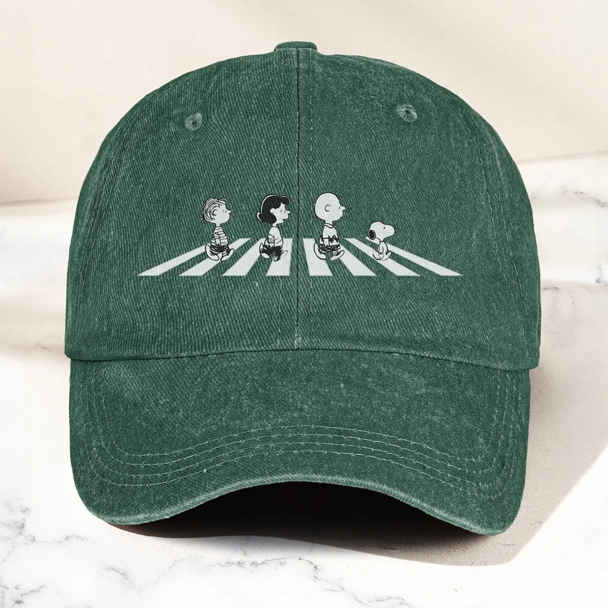 TPE Crosswalk Denim Cap – Minimal Cartoon Quartet Dad Hat
