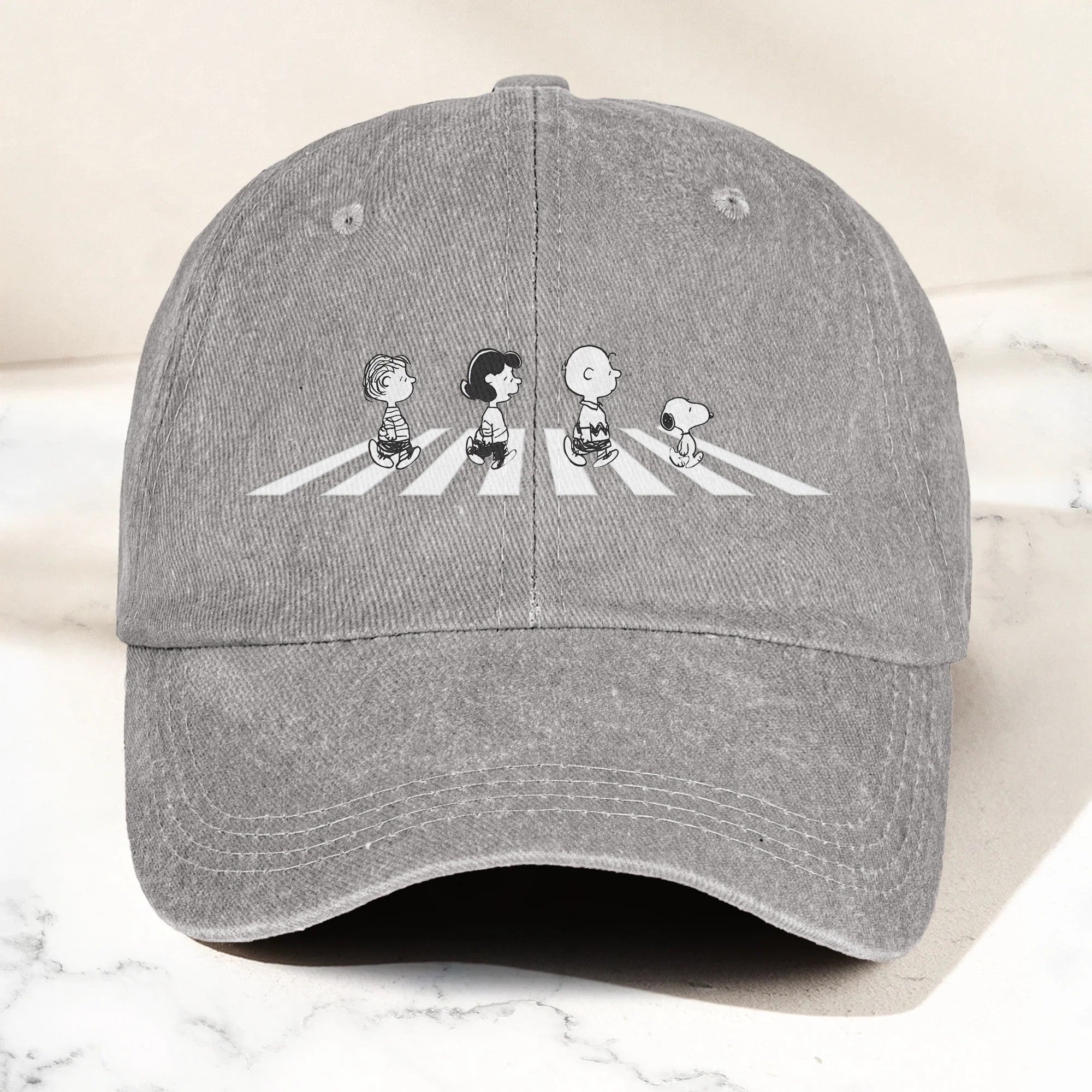 TPE Crosswalk Denim Cap – Minimal Cartoon Quartet Dad Hat