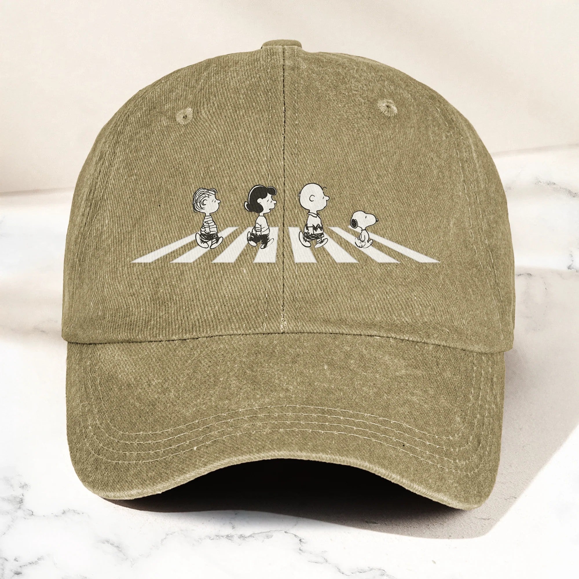TPE Crosswalk Denim Cap – Minimal Cartoon Quartet Dad Hat