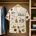 The Beatles Vintage Sketch Hawaiian Shirt - Abbey Road Music Icons All-Over Print Button-Up Shirt